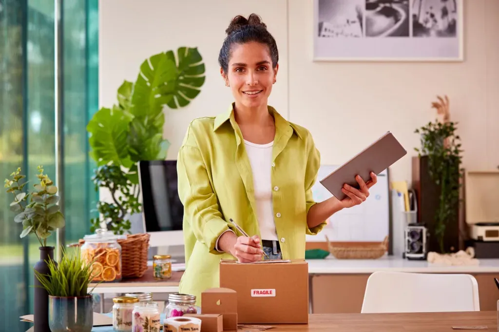 kobieta prowadząca sprzedaż online